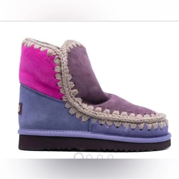 MOU Purple and Pink Shearling Moccasins, NWOB, size 9-10 (read desc) - Picture 2 of 11